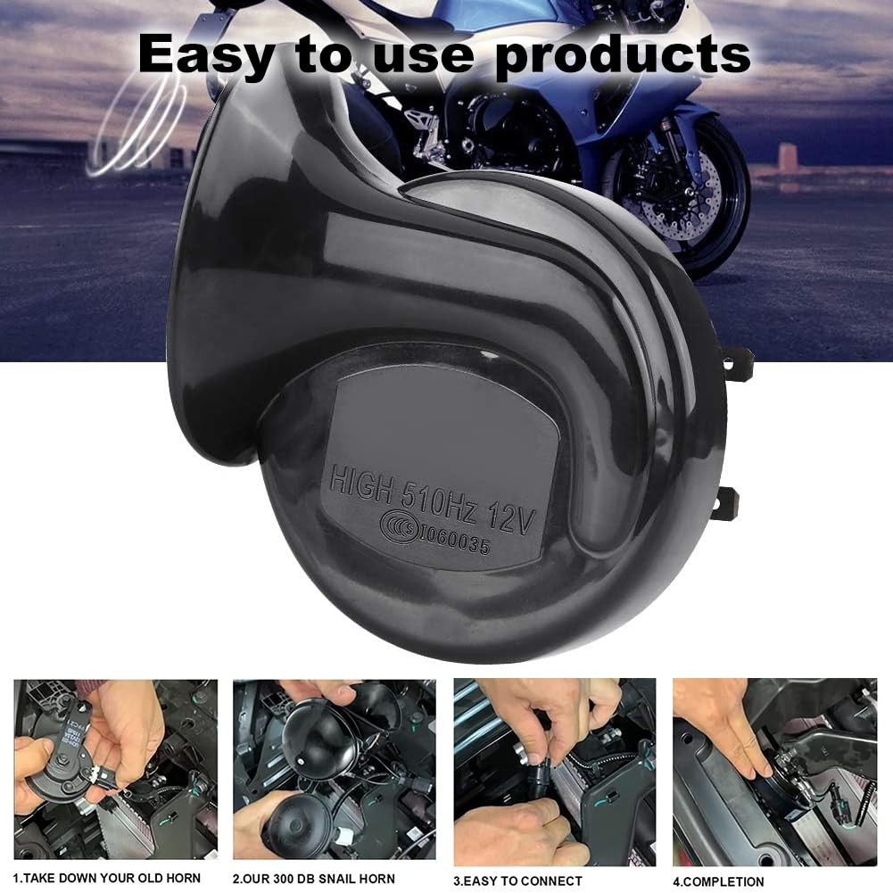 Klaxon Camion,Universal Avertisseur pour Voitures,12V Klaxons de Corne D'Escargot,Corne d'Escargot Électrique à Air pour Coiture,Klaxon Moto Avertisseur Motocycle Universel Horn (Rouge)