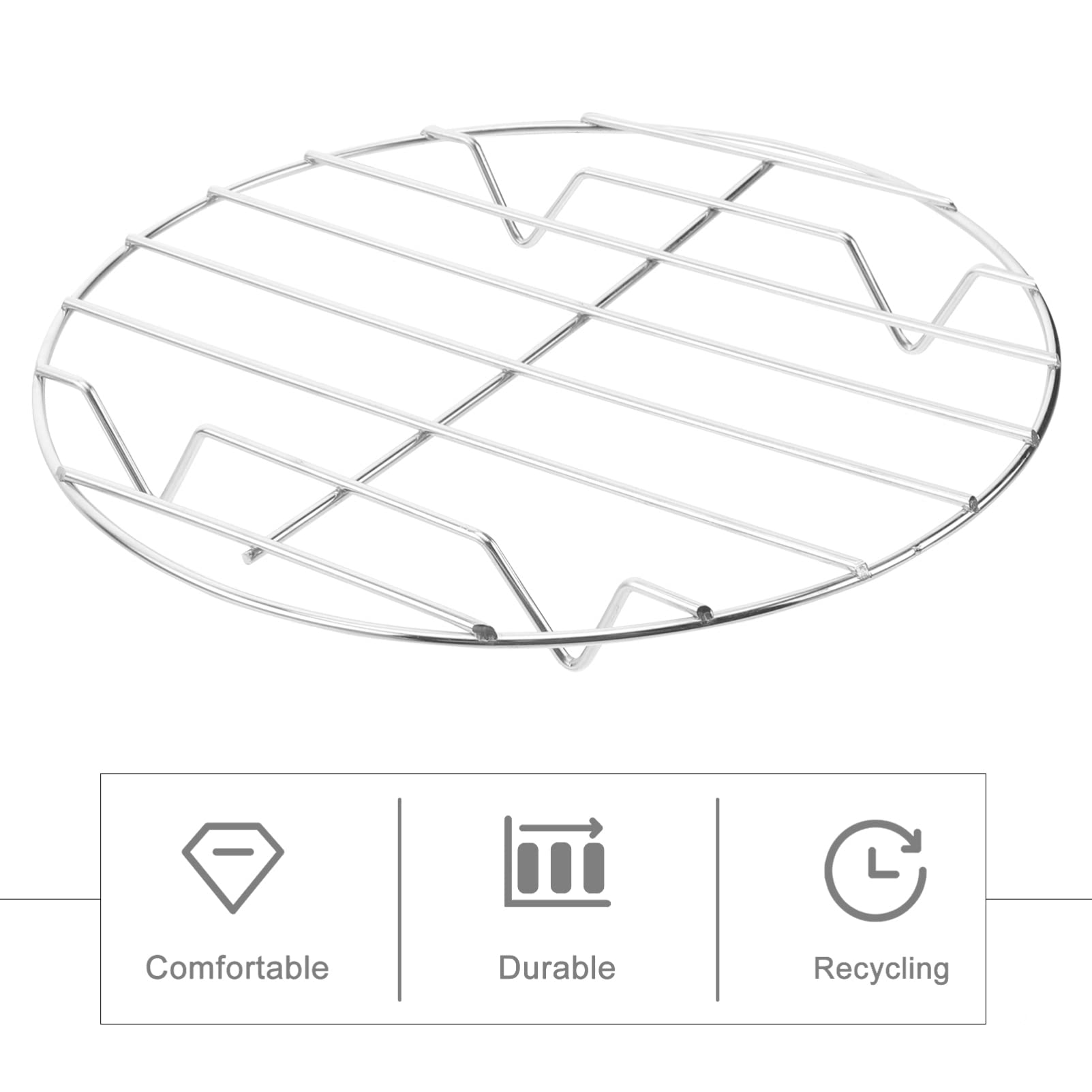 Griglia per griglia da esterno 20cm Griglia per cottura a vapore Griglia rotonda per griglia 2 pezzi Griglia di raffreddamento per cottura in acciaio inossidabile Cottura al vapore Griglia per arros