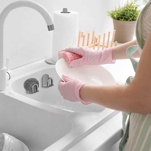 Miniatura 6 de Soporte de esponja para fregadero de cocina, soporte de esponja de aluminio espacial para fregadero de cocina, organizador de fregadero de cocina,