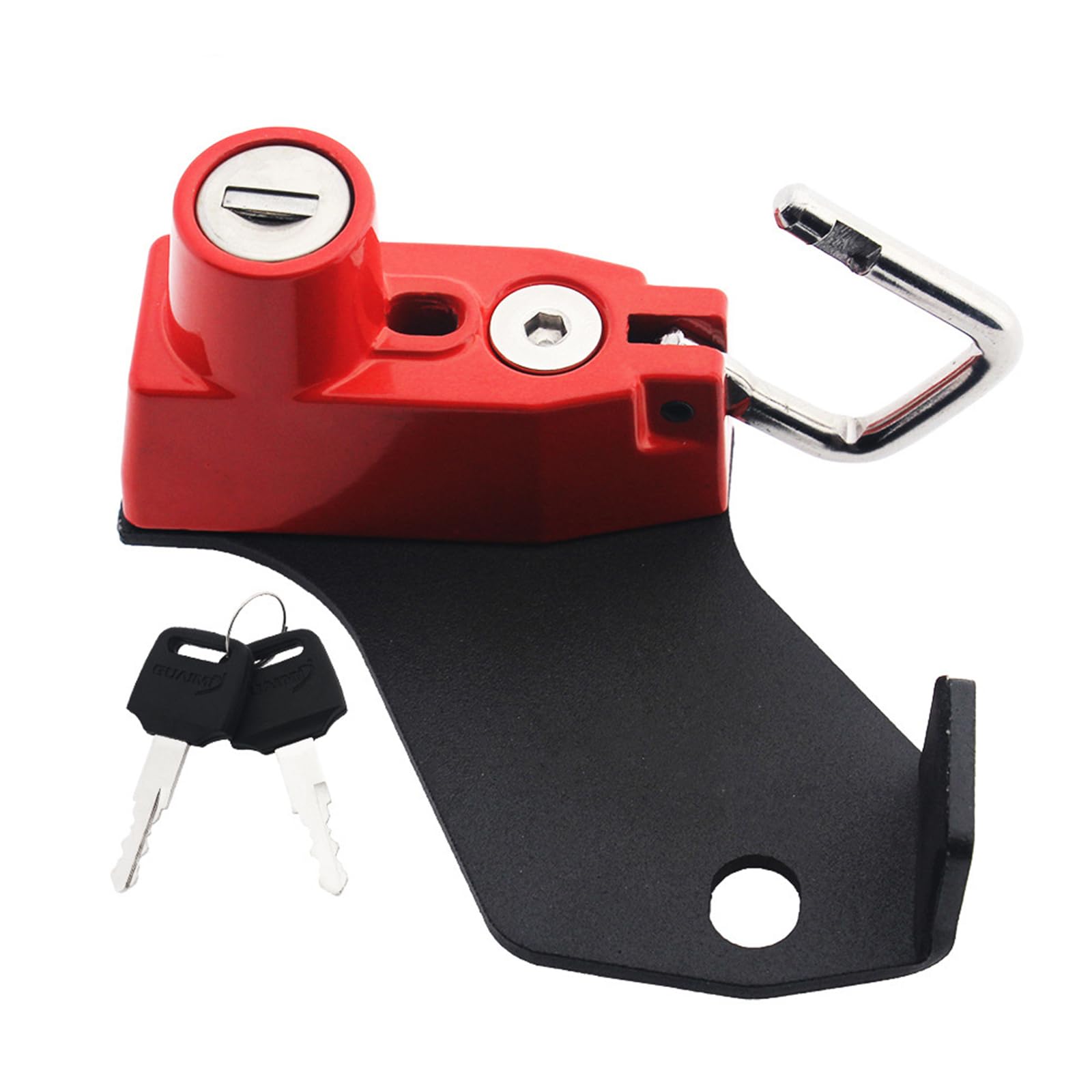 Red Generic Motorcycle Helmet Lock Kit Anti-Theft Motorbike Helmets Safety Locks Rust-Proof Universal Tamper-Proof Locking For Kawasaki Vn650 Vulcan S 650 Accessories (Red)