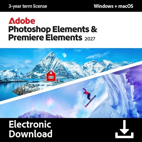 Adobe Photoshop Elements & Premiere Elements 2027, 3-Year License for PC and Mac