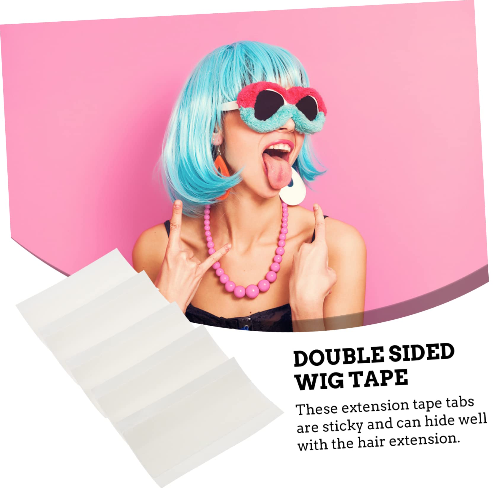 DOITOOL 25fogli Nastro Biadesivo Per Extension Adesivi Resistenti Per Parrucche e Extension Confezione Per Wigs e Toupee Facili Da Applicare e Sicuri
