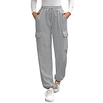 EDOTON Pantaloni Tuta Donna Invernale Sportivi Larghi Felpati Comodo Pantalone da Jogging con Tasche (Grigio Chiaro, L)