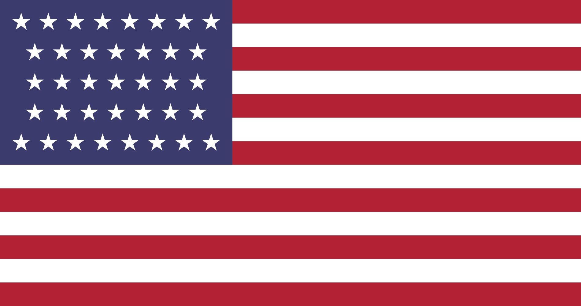 Drapeau US 37 étoiles grand format paysage de 1,35m² pour mât