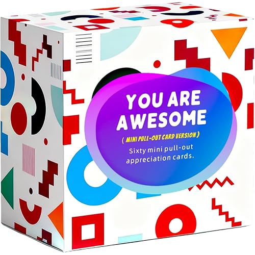 60 Pack Affirmation Cards With Envelopes 3.5x3.5 Inch. You Are Awesome Seals for Appreciation, Encouragement, Gratitude, Positive Motivational Inspirational Thoughtful Gifts Cards. Post-it Note Size