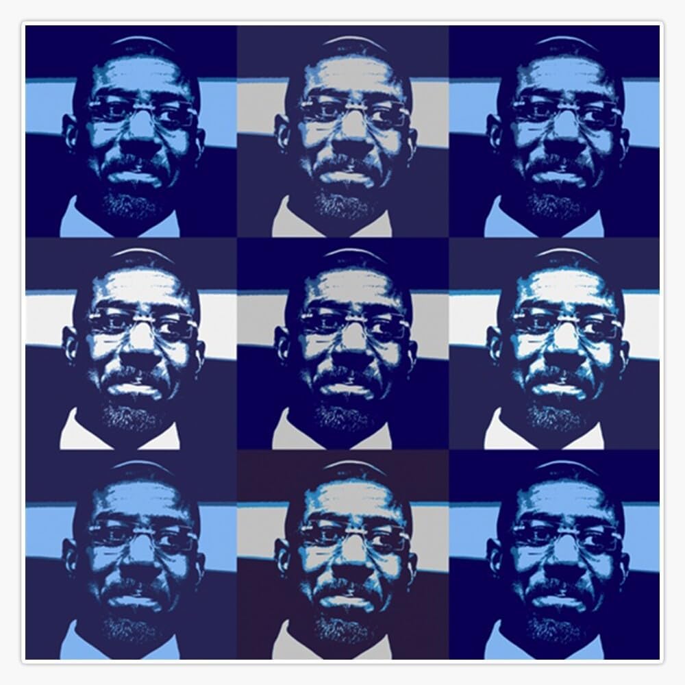 Magnet Raphael Warnock Superstar - Georgia Blue Magnet Vinyl Decal Sticker 5"