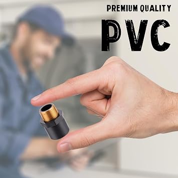 PVC Schedule 80 Male Thread Adapter, 1, Copper Thread, Gray