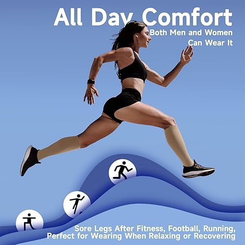 Miniatura 4 de bropite Calcetines de compresión sin dedos para mujeres y hombres, 2 pares de calcetines de compresión de punta abierta, soporte de 15-20mmHg de