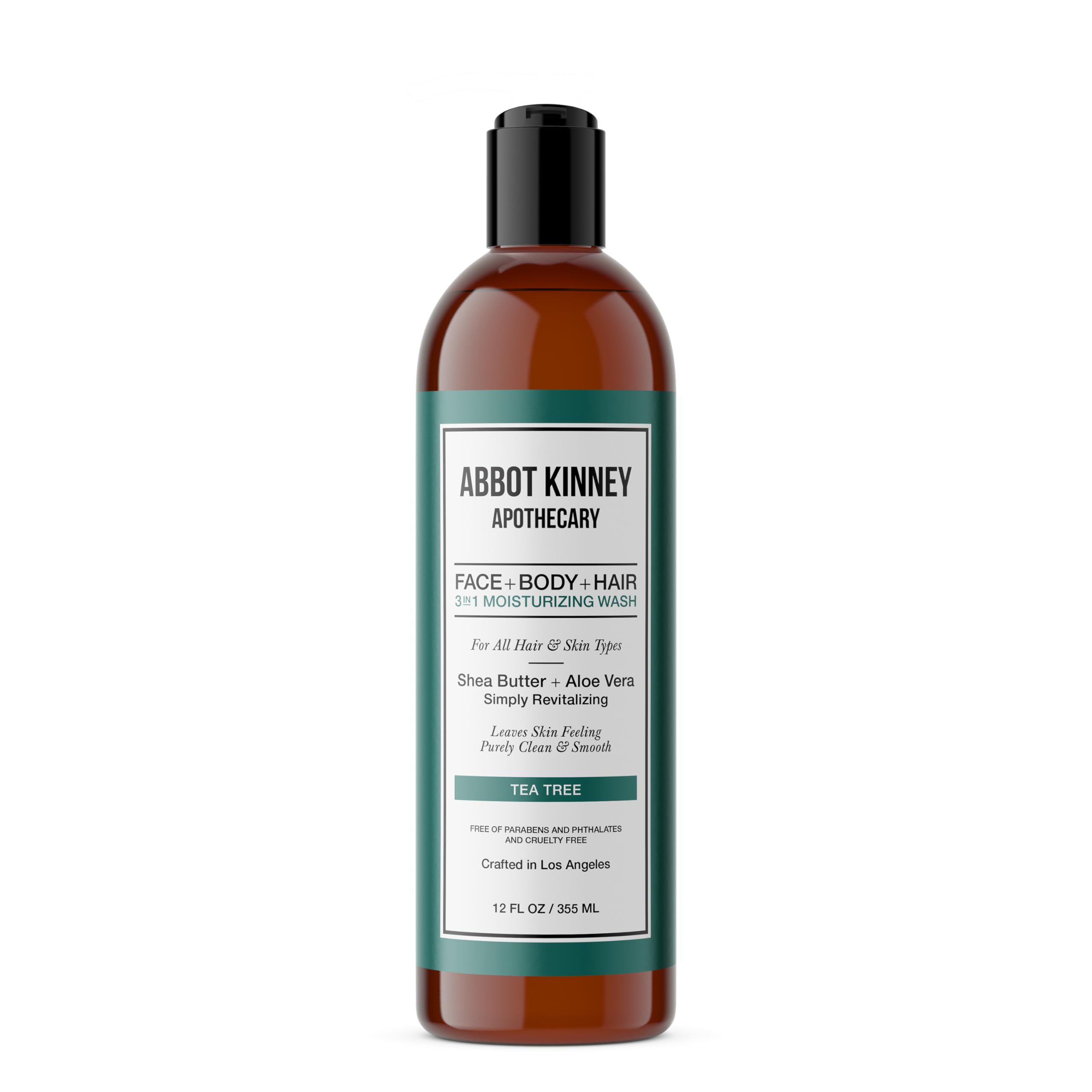 Men's 3-in-1 Wash, Moisturizing Shampoo, Conditioner, and Body Wash for Men, Suitable for All Skin and Hair Types, 12oz (Tea Tree) Tea Tree 12 Fl Oz (Pack of 1)