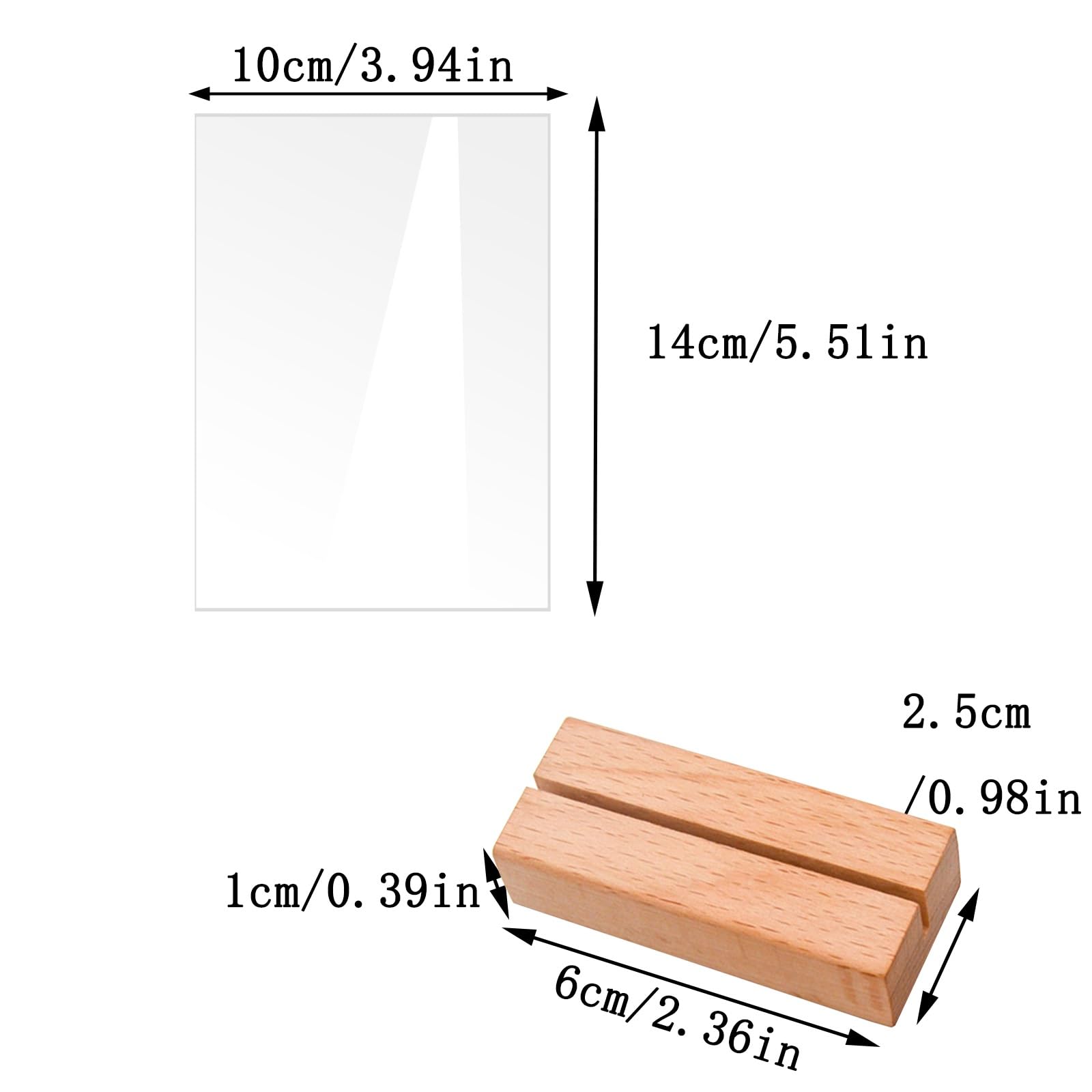 Pionowe, dwustronne tabliczki z numerami stolików, Numery na stół prostokątny, akryl, drewniany uchwyt, DIY, przezroczysty, 10-100 szt(1-30)