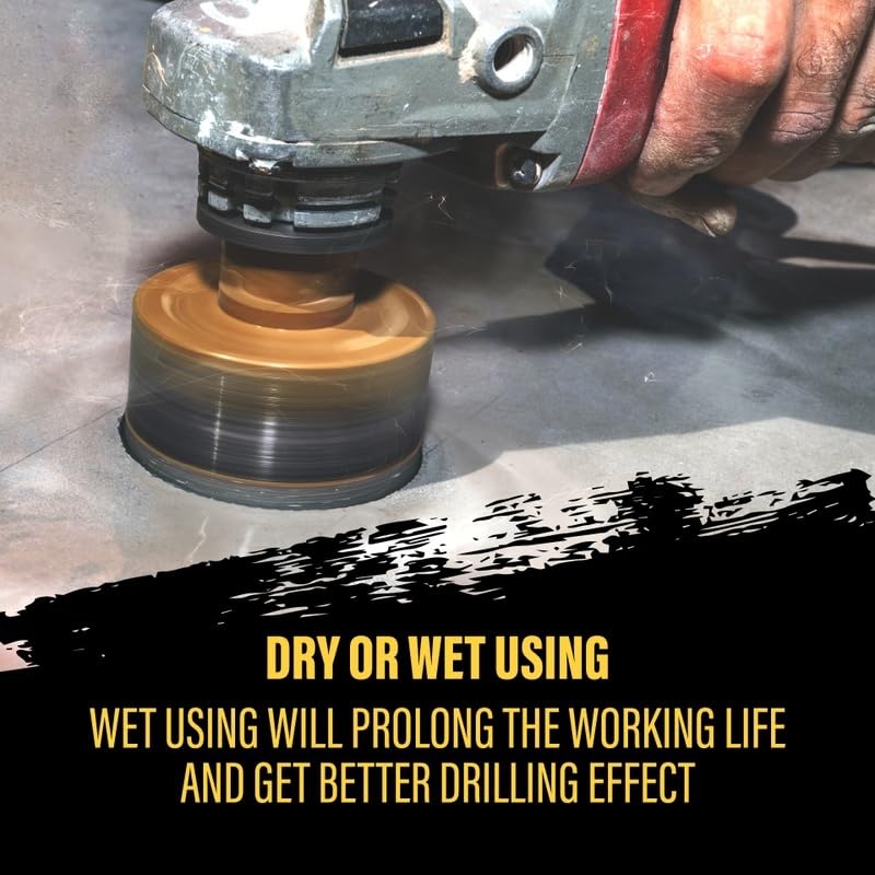 Miniatura 9 de Calidad Broca de núcleo de diamante - Sierra de agujero de diamante soldada al vacío - Perforación de núcleo de alta precisión - Broca multiusos
