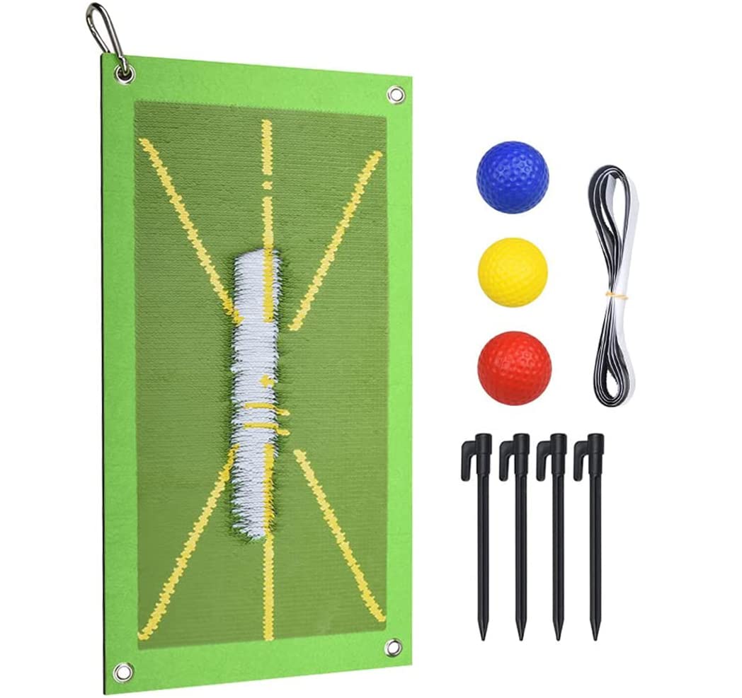 LATUD Golf Training Mat Swing Detection Batting, Premium Golf Impact Mat, Path Feedback Golf Practice Mats, Advanced Golf Hitting Mat Game and Gift for Home/Office/Outdoor Green
