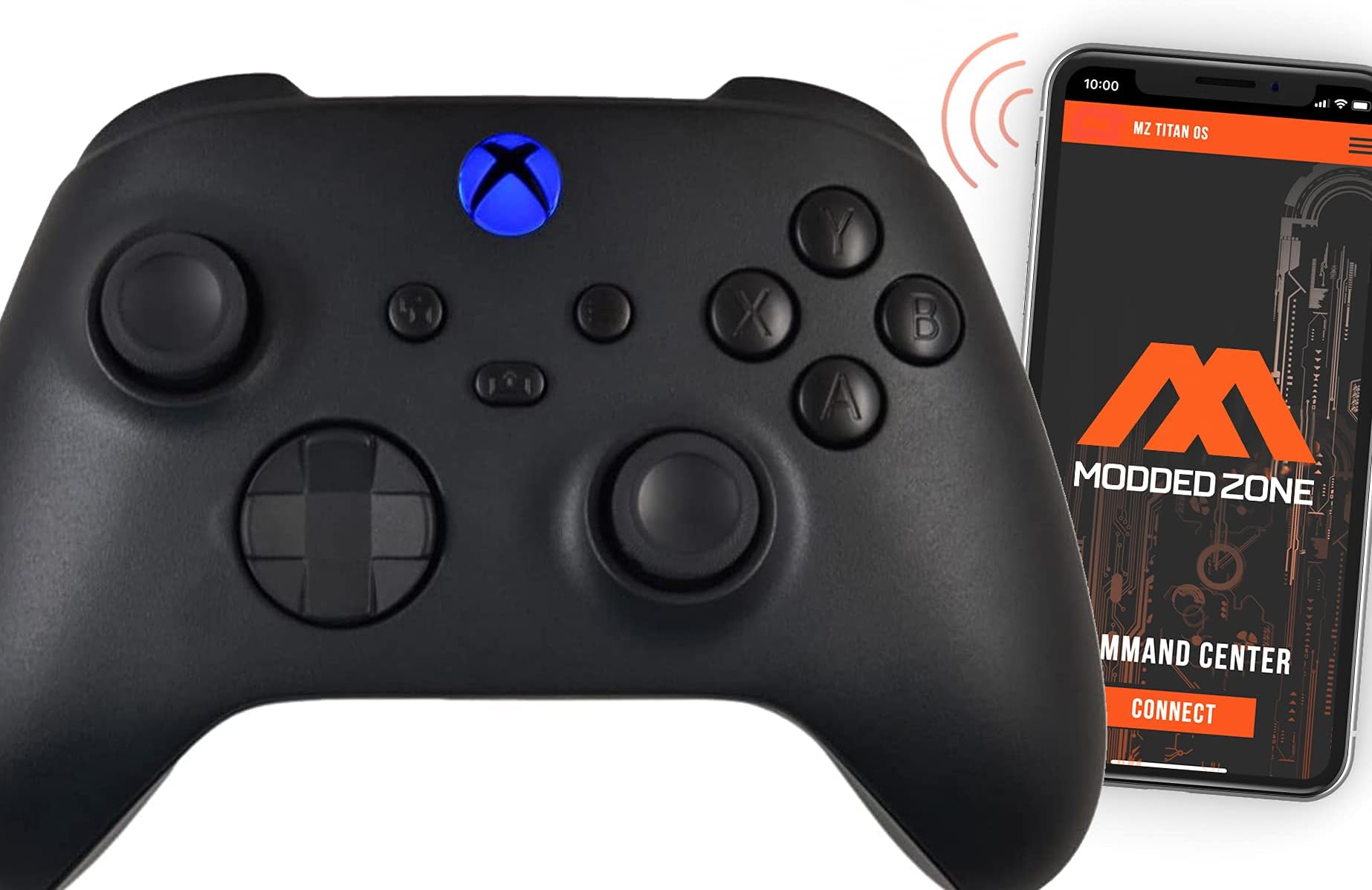 MODDEDZONE Black Out Smart Rapid Fire Custom Modded Controller Compatible with Xbox One S/X for All Major Shooter Games control via phone APP (3.5 mm Jack)