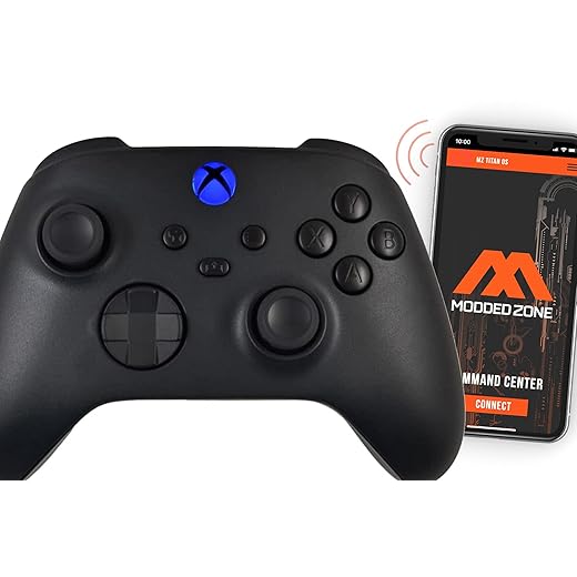 MODDEDZONE Black Out Smart Rapid Fire Custom Modded Controller Compatible with Xbox One S/X for All Major Shooter Games control via phone APP (3.5 mm Jack)