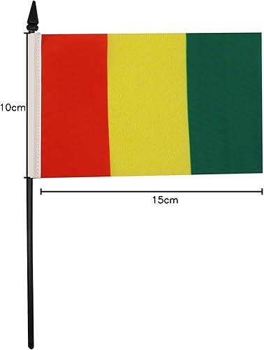 Miniatura 456 de Bandera de mesa Sierra Leona de 5 x 8 pulgadas, bandera de escritorio de Sierra Leona, 8.3 x 5.5 in, barra y base de plástico negro AZ FLAG