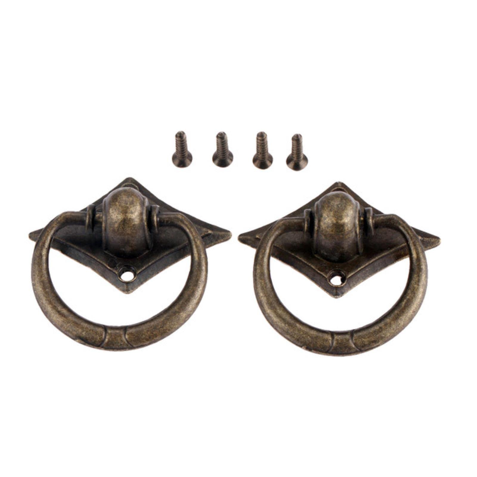 Jfgctyhxy One Color Drawer Handles, 6Pcs Vintage Cabinet Ring Knobs And Handles Antique Bronze Furniture Kitchen Drawer Cupboard Wood Box