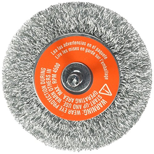 BLACK+DECKER Wire Wheel, 1/4-Inch Crimped, Coarse Shank, 3-Inch (70-603)