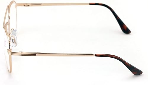 Miniatura 7 de Bifocal - Gafas de lectura de lágrima de metal con bisagra de resorte de lente grande, lente transparente