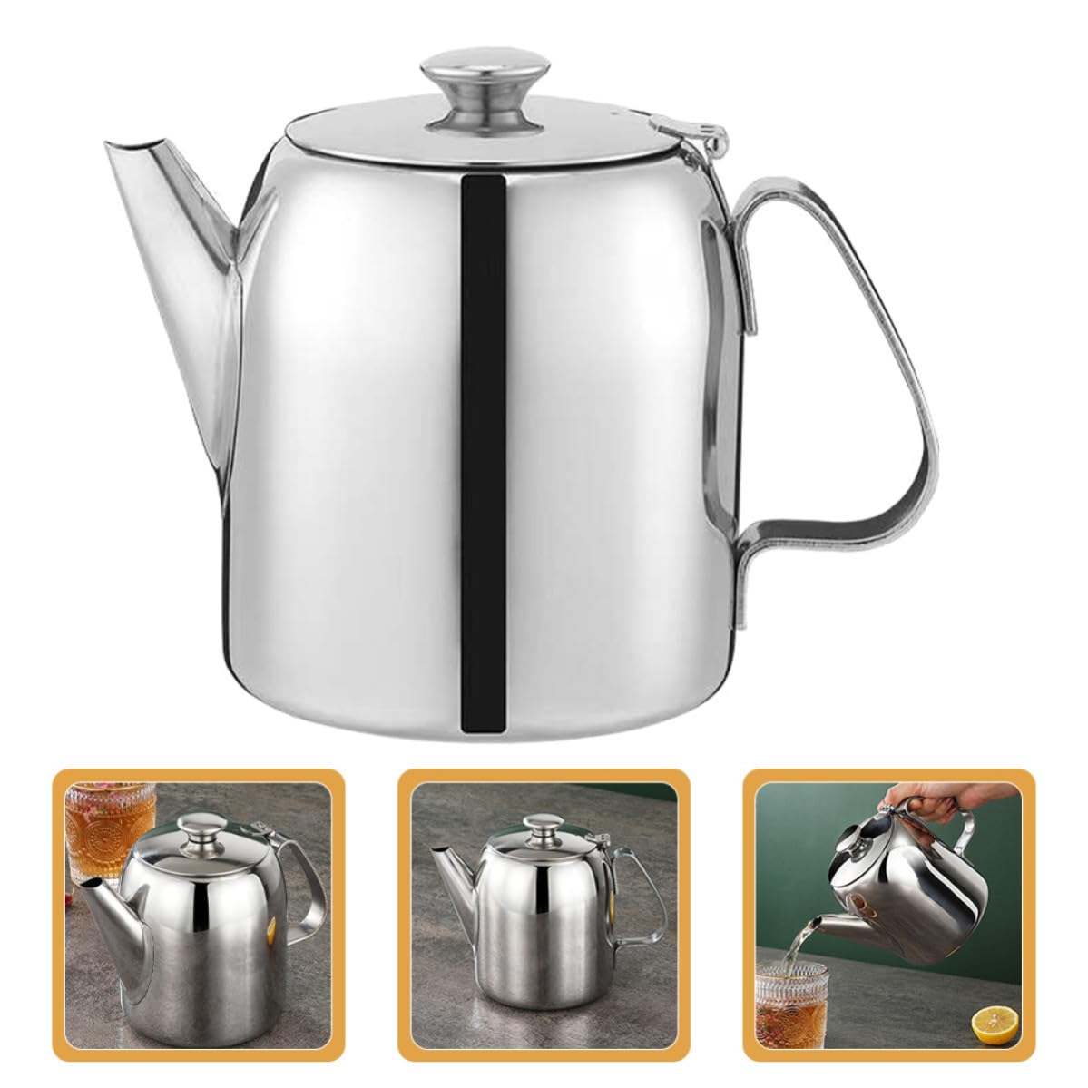 Tetera de Acero Inoxidable 1800ml, Clásica, Simple y Delicada