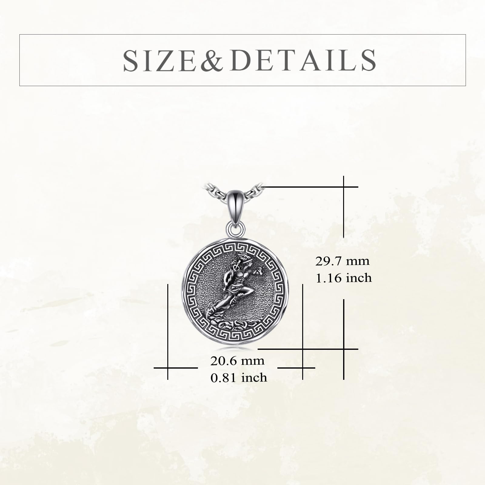 YFN Collana in argento Sterling con ciondolo a forma di dio greco, regalo per donne e uomini