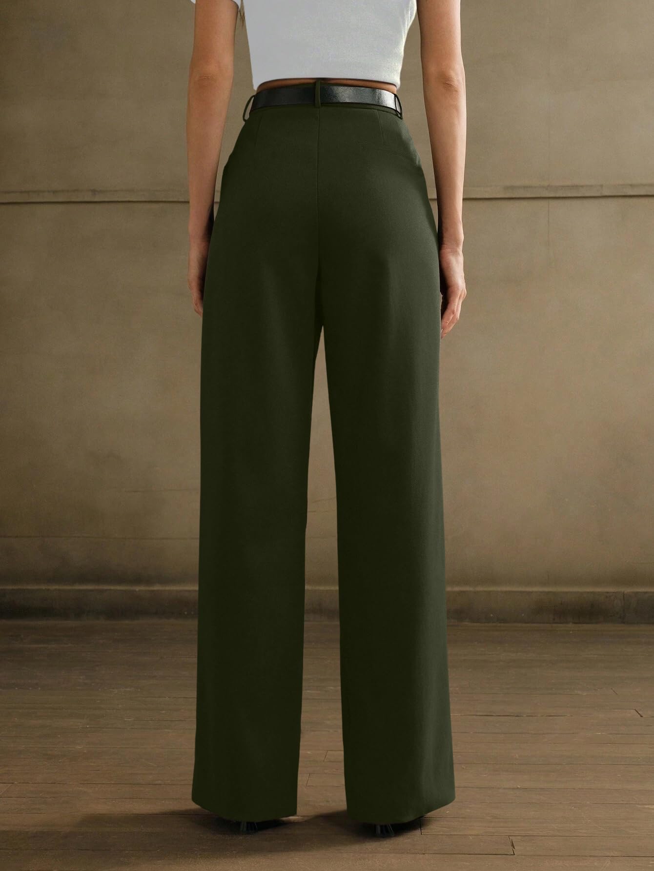 GRECIILOOKS Pantalones para mujer, cintura alta, acampanados, estilo coreano, pantalones formales para mujer, ropa de oficina, pantalones deportivos elegantes para la universidad y eventos (disponible