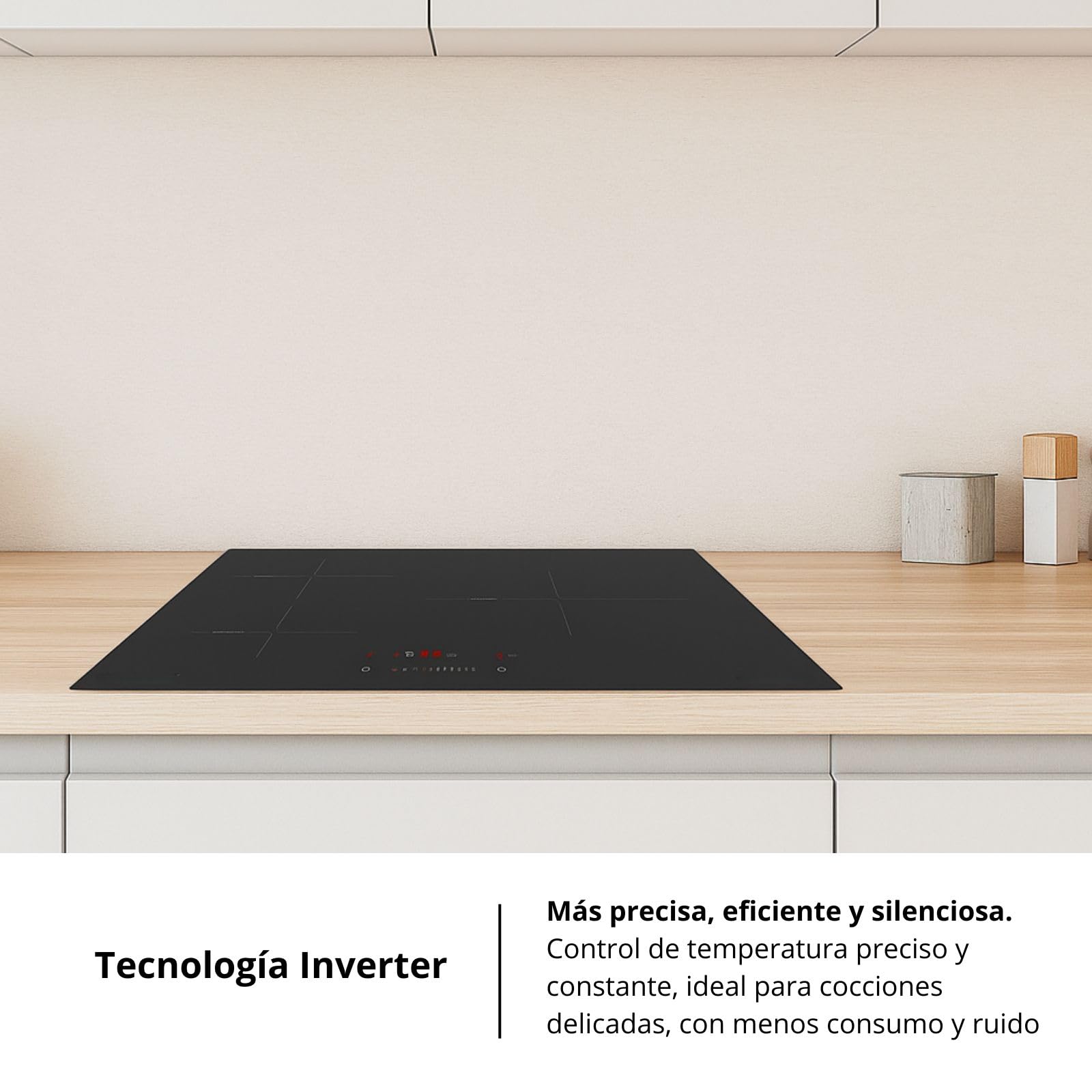Corberó - płyta indukcyjna | CCIM374 | 7400 W | 3 strefy gotowania | bardzo duża powierzchnia 29 cm | sterowanie dotykowe | funkcja wzmacniacza | biały