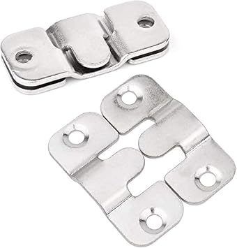 Flush Mount Bracket, Tiberham Interlocking Photo Frame Hook, Heavy Duty Picture Hanger Z Clip Bracket for Large Picture Display Art Gallery Wall Mount Hardware 10 Pairs