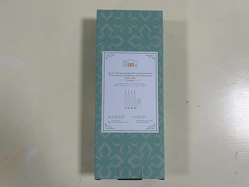 Miniatura 7 de Fanna Velas cónicas sin llama con temporizador, funciona con pilas, velas LED con acabado de cera real, control remoto y pilas incluidas, juego de 4