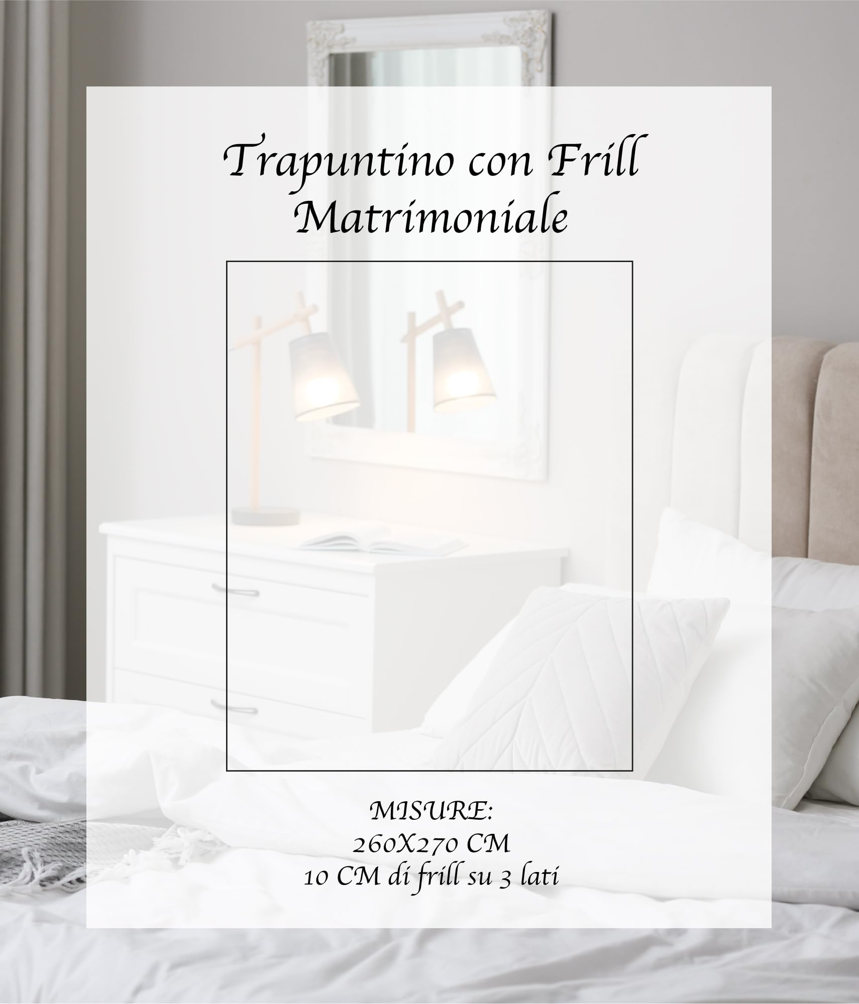Copriletto Trapuntato Matrimoniale Arles 250x250cm - Microfibra Bicolore Con Balze, Zucchero/Panna - Foto 11