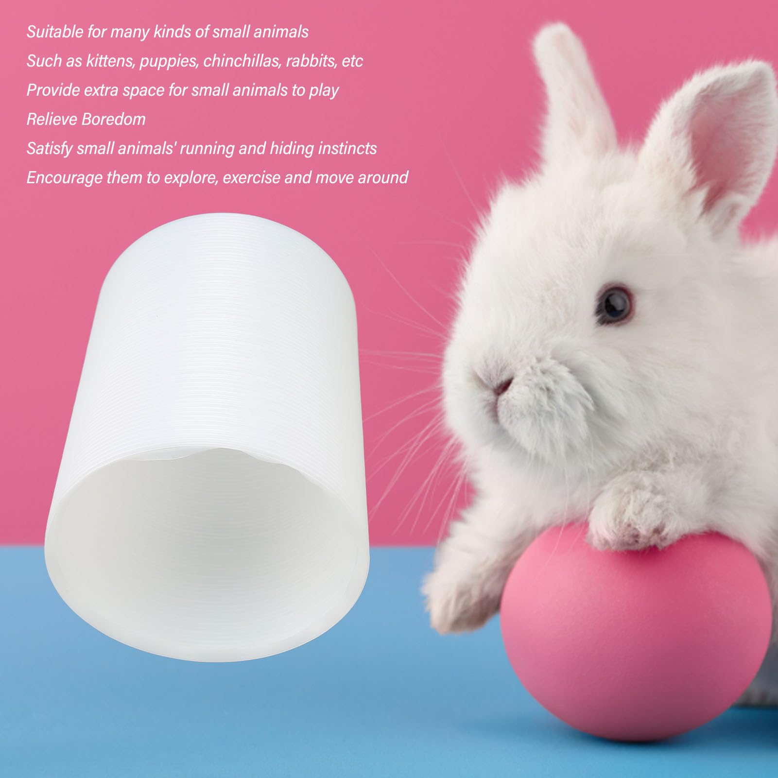 Túnel Plegable Para Mascotas Pequeñas (16 Cm) - Juguete Para Hurones, Conejos O Ratas