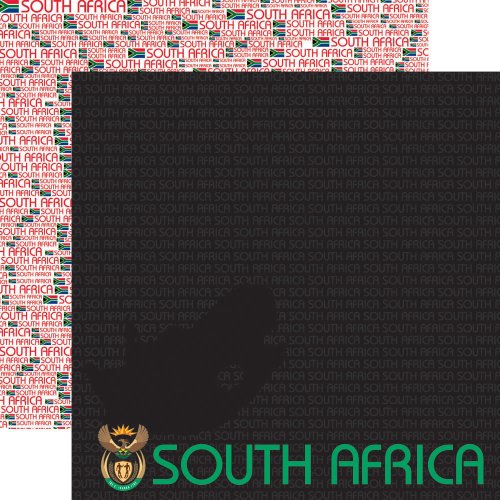 Reminisce Passports 12 by 12-Inch Double Sided Scrapbook Paper, South Africa