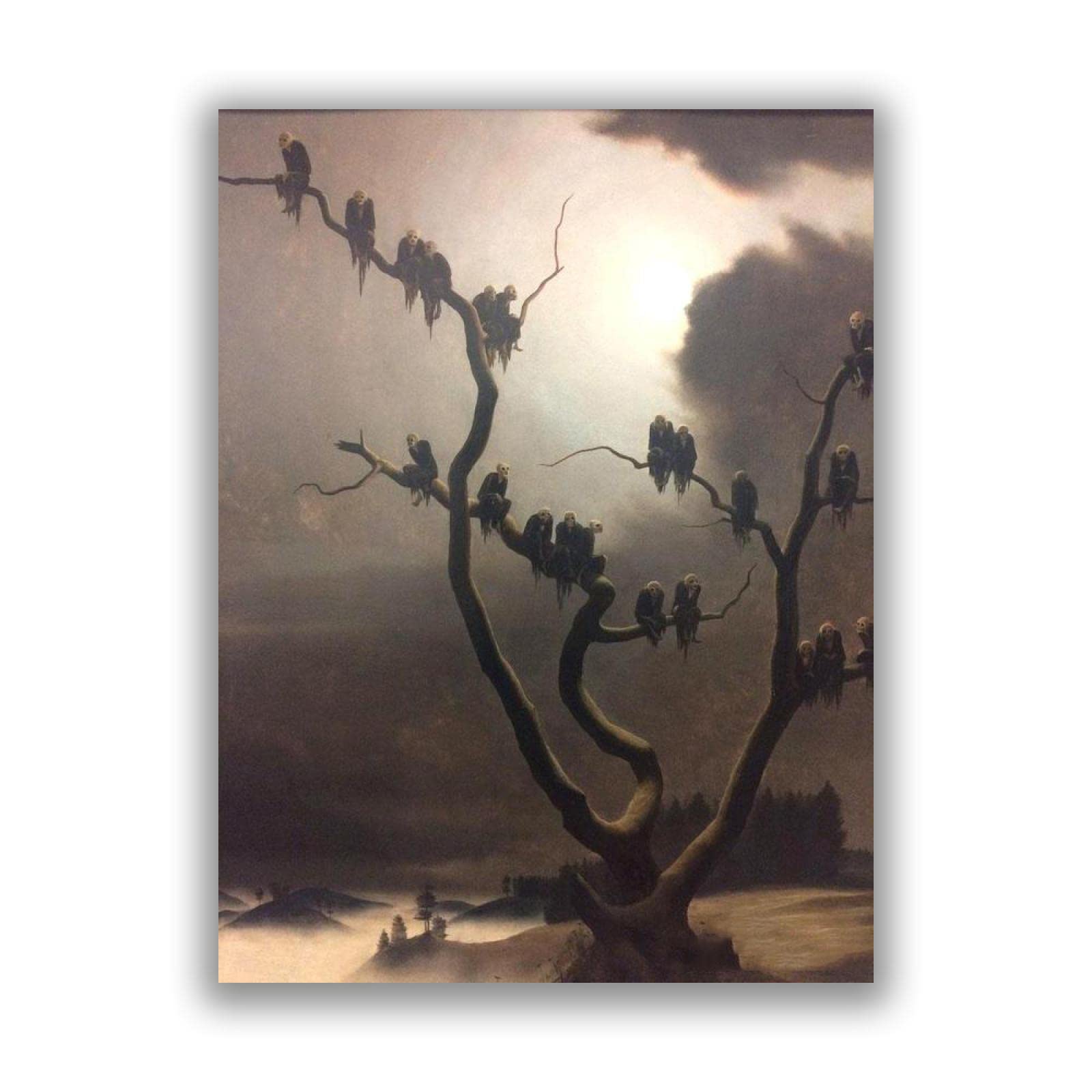 Geister auf einem Baum von Franz Sedlacek-Berühmte Wandkunstdrucke Druck auf Leinwand Poster ölgemälde Leinwandbilder für Wohnzimmer 40x56cm Rahmenlos