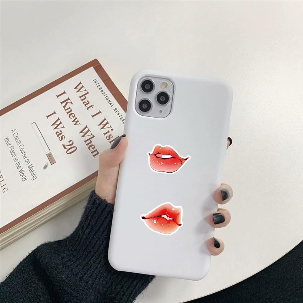 Lip Stickers for Laptop(50 PCS),Gift for Children Teens Adults Girl Boys,Lip Waterproof Stickers for Skateboard,Scrapbook,Bike,Phone,Computer,Luggage Water Bottle Guitar - Image 2