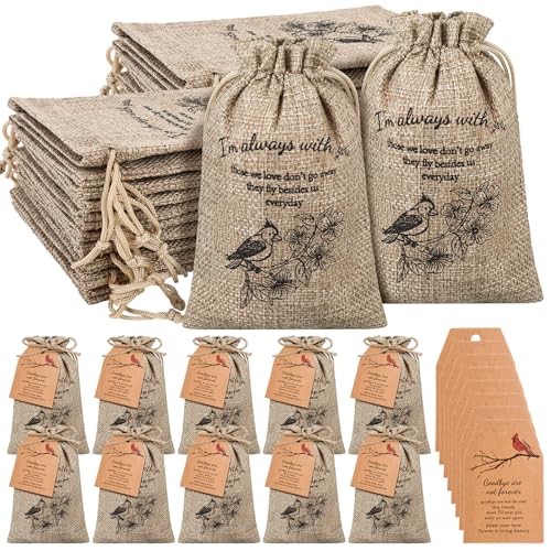 50 Set Funeral Favors for Guests,I'm Always With You Seed Packets with Prayer Memorial Tags for Celebration of Life Decorations,No Seeds(Red bird)