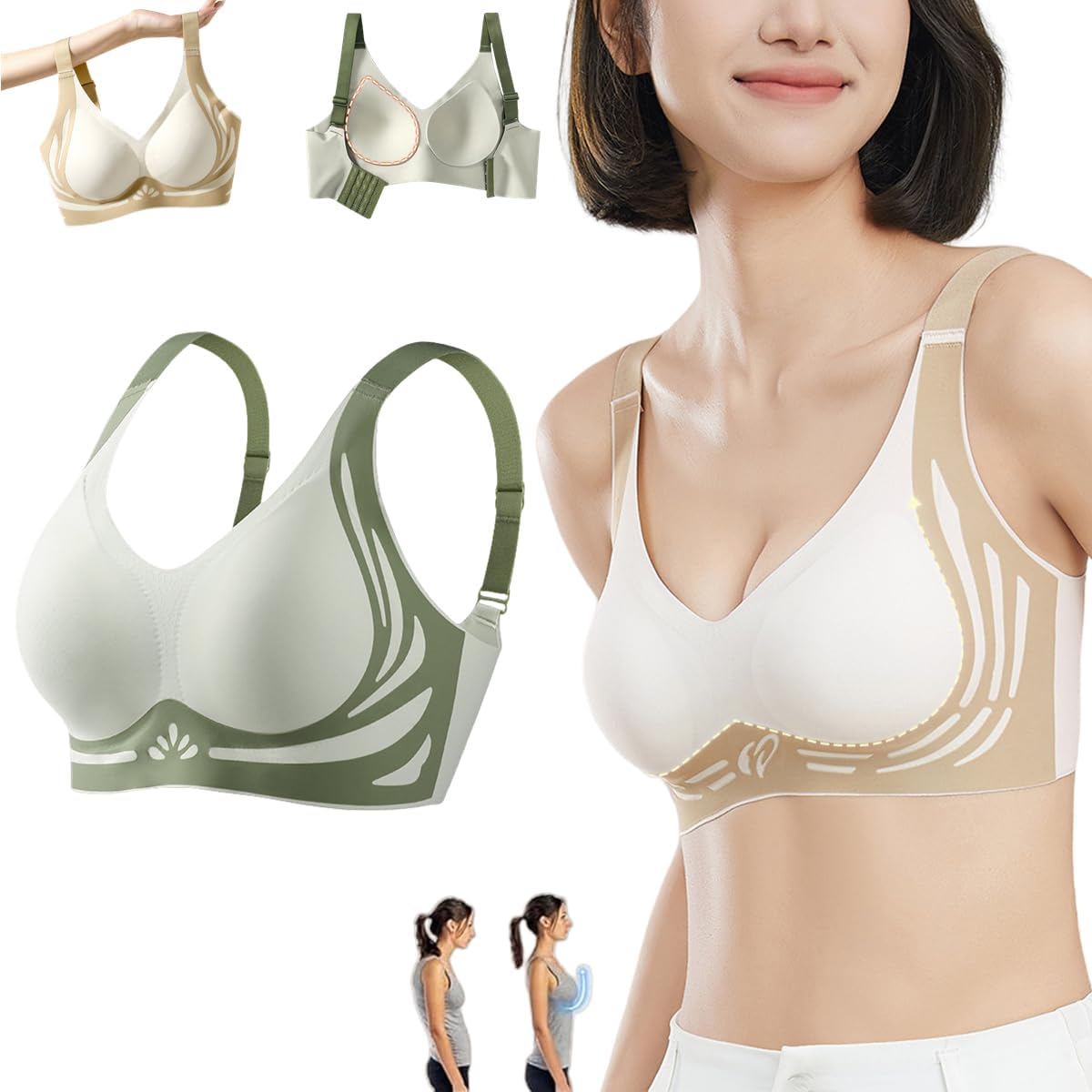 Submarine Bra,Super Gather Bra,Lifting Anti-Sagging Bra,Soft Comfortable Anti Sagging Everyday Bras for Women