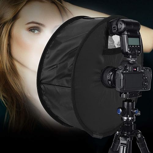 Alvinlite Universal Shoot Macro Flash Light Lámpara Portátil Capucha Difusor Plegable Softbox Redondo para Cámara Video Shooting 16.5x6.3in Beauty