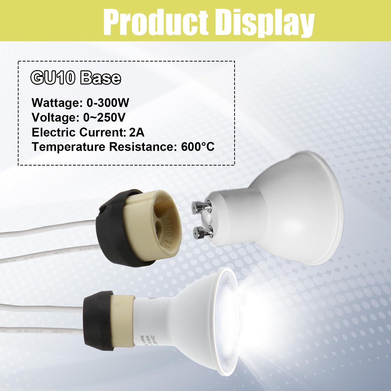 10 Pcs GU10 Lamp Holder 0.75mm² Lamp Light Fitting Parts Wire GU10 Connector Ceramic Base for Bulb Lampholder Connector GU10 Socket for LED Light Bulbs Halogen Bulbs 250V 300W 2A - Image 3