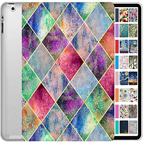 Image of DuraSafe Cases for iPad 9.7 inch Old Model 2 3 4 Gen Printed Case A1458 A1416 MC705HN /A MD328HN /A MD336HN /A A1395 MC769HN /A MC954HN /A MC960HN /A MC979HN /A A1459 MD514HN /A MD511HN /A - Diamond Grid