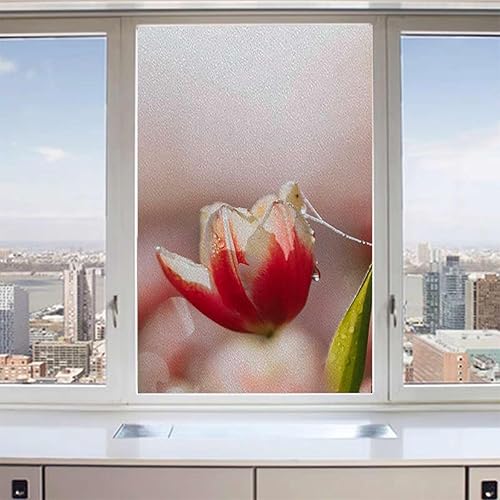 Miniatura 4 de Lámina decorativa sin pegamento para ventana, diseño de flores electrostáticas, no requiere pegamento, película decorativa de flores holandesas,