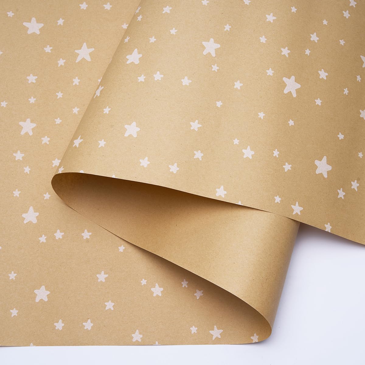 3 Rotoli Carta Regalo Compleanno – Kraft Riciclabile Con Pois, Stelle E Scritta Happy Birthday, 43 Cm X 3 M