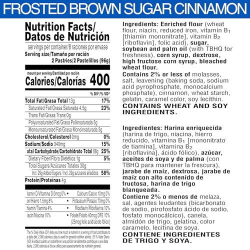 Image of Pop-Tarts Toaster Pastries, Breakfast Foods, Kids Snacks, Value Pack, Frosted Brown Sugar Cinnamon (4 Boxes, 64 Pop-Tarts)