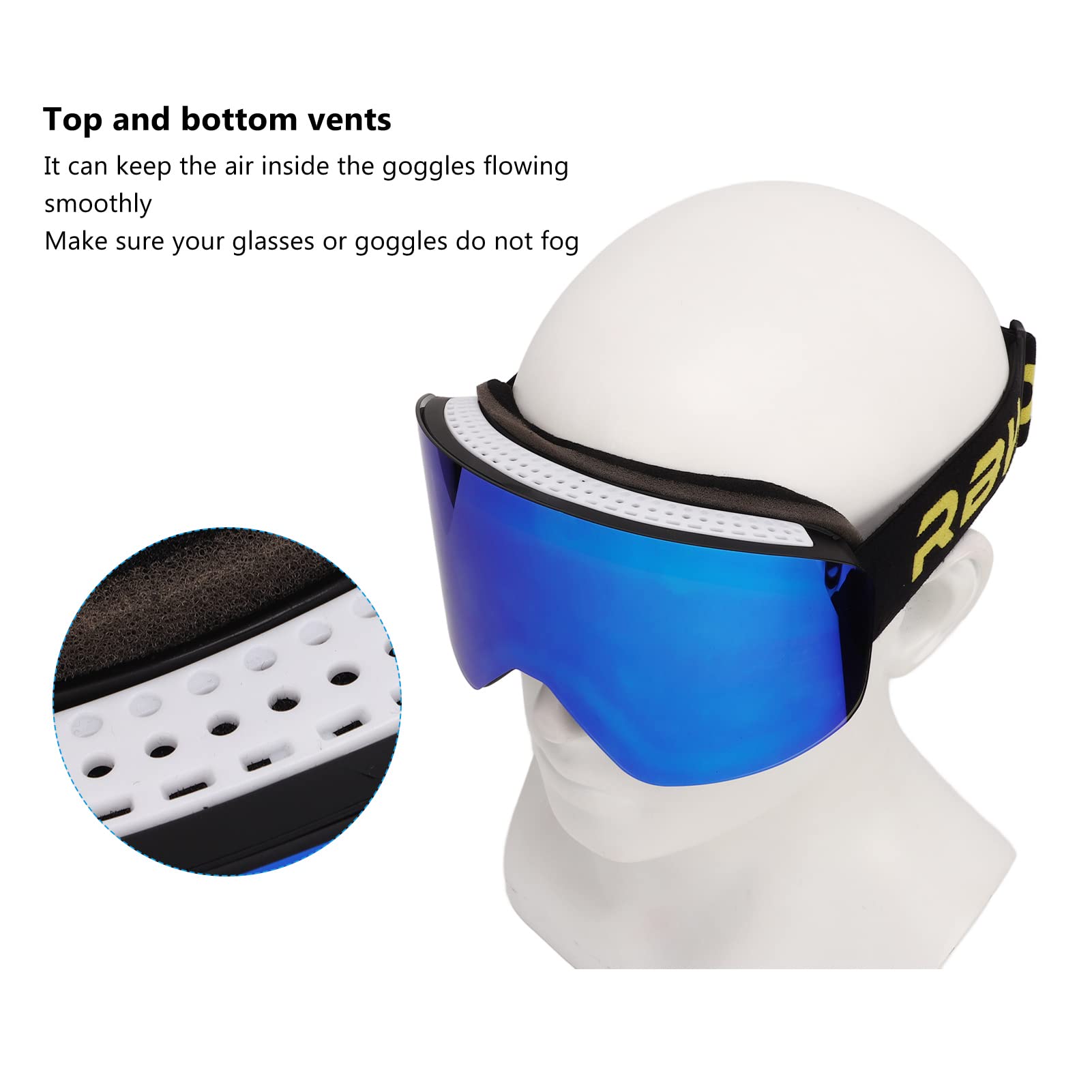 Lunettes de Ski OTG Lunettes de Ski Anti-buée pour Le Patinage