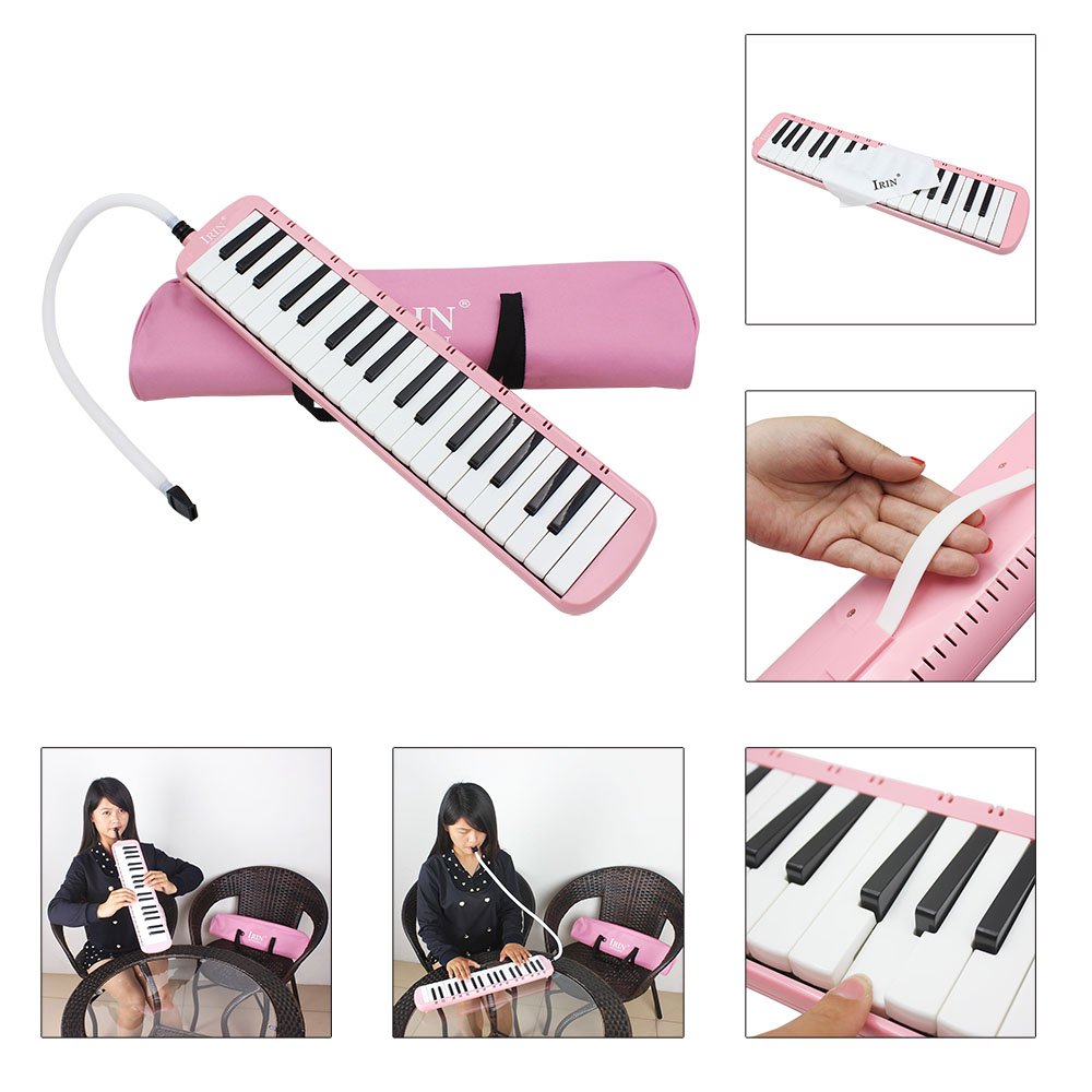 37 piano Keys melodica strumento musicale per gli amanti della musica principianti regalo con borsa da trasporto, Pink