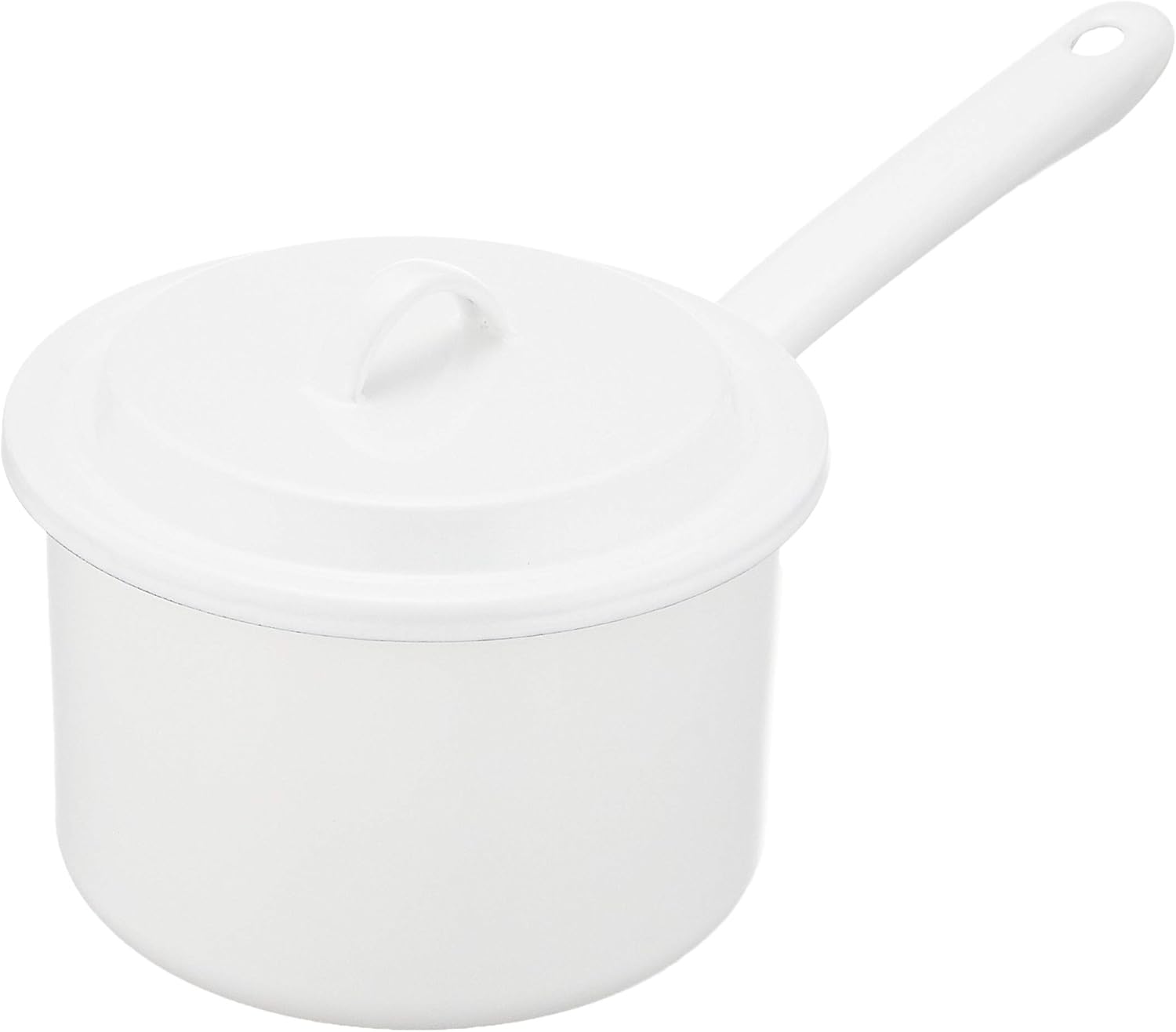 Nichinichi Tools YN-S14 Noda Horo Single Handle Pot Saucepan with Lid IH Compatible, Made in Japan, White, 5.5 inches (14 cm)