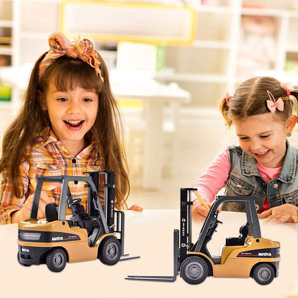 Carrello Elevatore Giocattolo, Modello Scala 1:50 in Lega Resistente, Veicolo di Ingegneria Giocattolo per Bambini, Ragazzi e Collezionisti in Gioco Educativo e Decorazione Casa