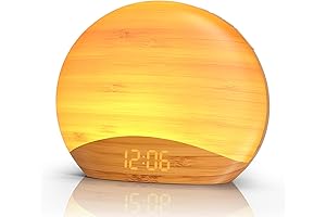 Full Wood Grain All-Natural Wake Up Light - Sunrise Simulation Alarm Clock...
