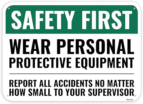 1 letrero de seguridad, 14 x 10 pulgadas, aluminio, letrero de seguridad no es accidente para el lugar de trabajo