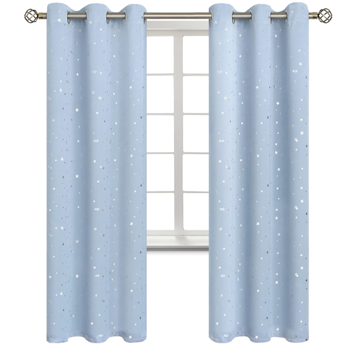 BGment Kids Blackout Curtains for Light Boys Bedroom - Baby Blue 2 Panels