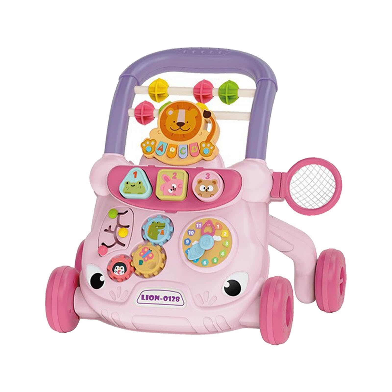 Giocattolo Multifunzionale per La Prima Infanzia con Funzione di Spinta, Pannello Interattivo, Centro Attività per Bambini, Struttura Stabile, Rosso, Taglia unica