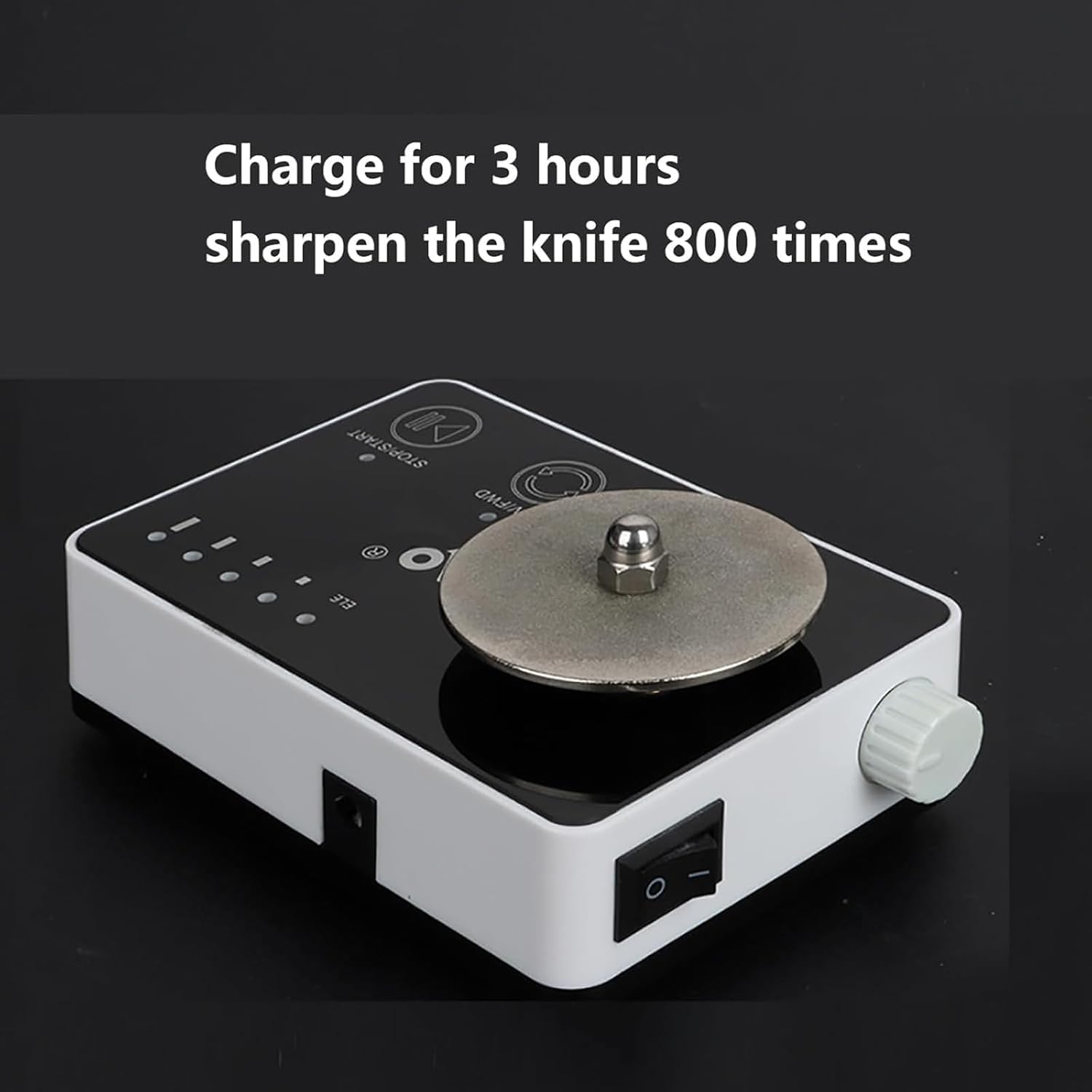 Mini afilador de punta micro de 40 W, afilador eléctrico de cuchillos, velocidad ajustable de 0 a 5000 rpm, recargable, avance y retroceso, lijado rápido, para cuchillos de cocina, cuchillos de trinch